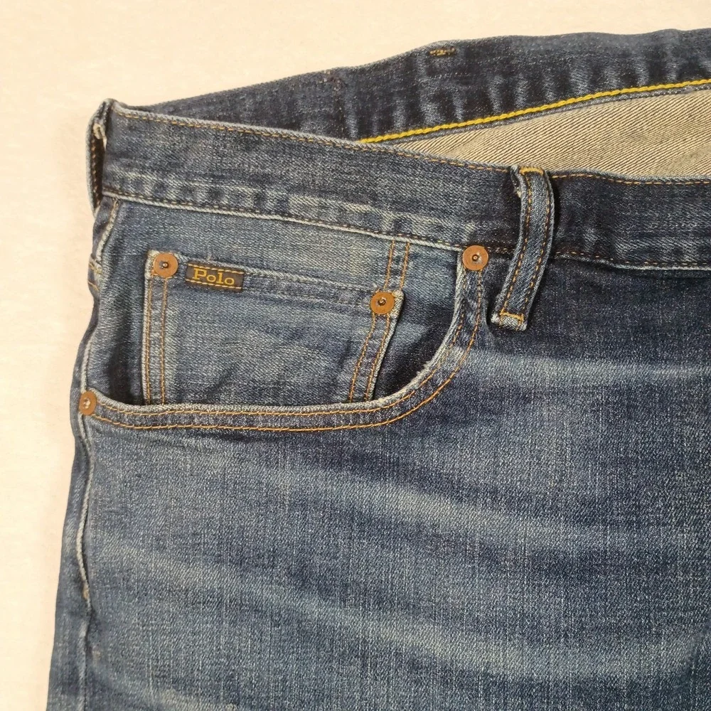 Polo Ralph Lauren Jeans Mens Sz 44x30 Hampton Relaxed Straight Blue Medium Wash